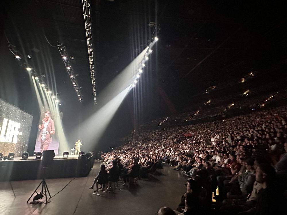 Aware Super Theatre in Sydney seen from stage left during a performance